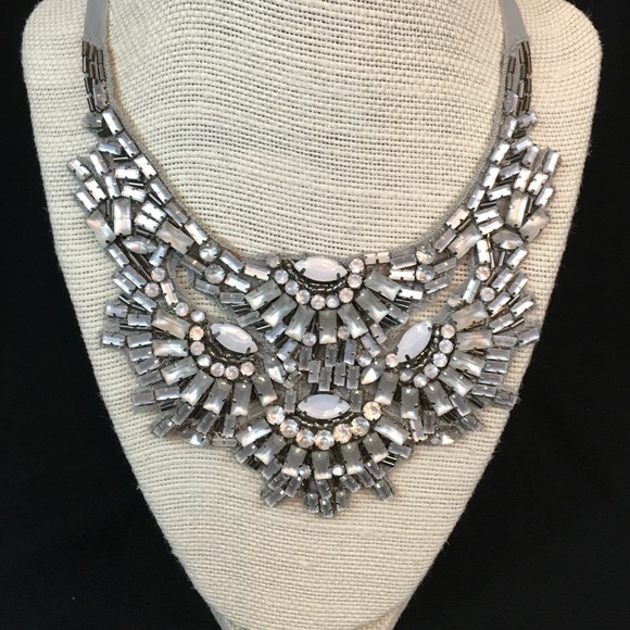 Stella & Dot Gala Silver Statement Necklace - Picture 1 of 5